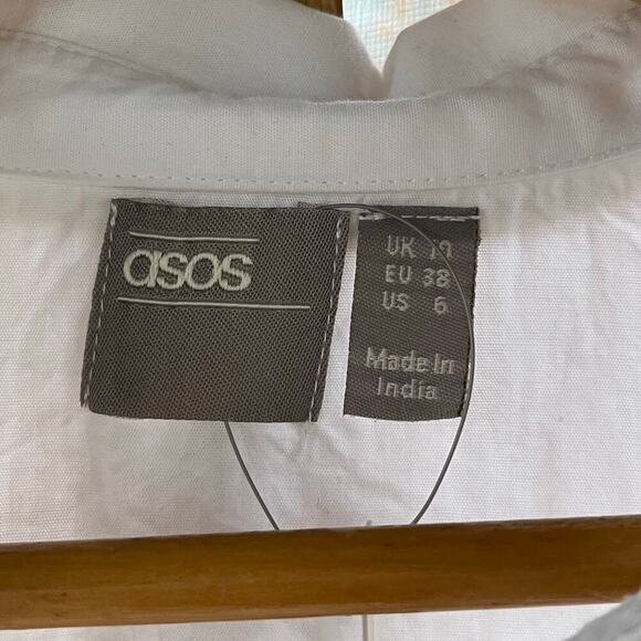 ASOS Design Cotton Mini Shirt Dress In White Size 6. NEW - Picture 11 of 13